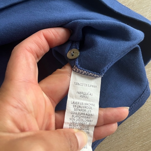 L.L. Bean Blue 3/4 Sleeve Shirt 100% Supima Cotton SZ S - Picture 6 of 7